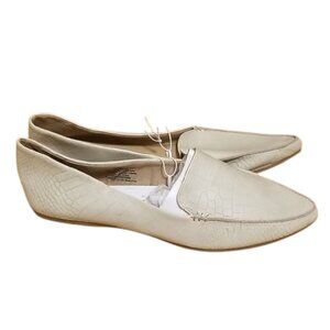 A New Day Cream Faux Leather Pointed Toe Loafer Shoes Slip On Flats Neutral - 10